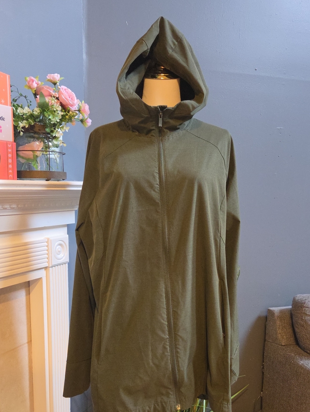 all in motion Olive Green Hooded Utility Jacket - Women's